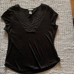 Black v-neck blouse